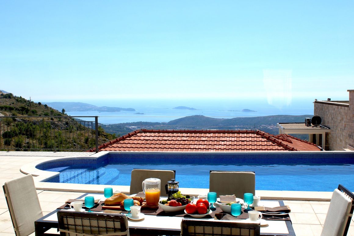 Luxury Villa Arc has everything you need-large terrace, private pool and brethtaking view to the Dubrovnik Riviera