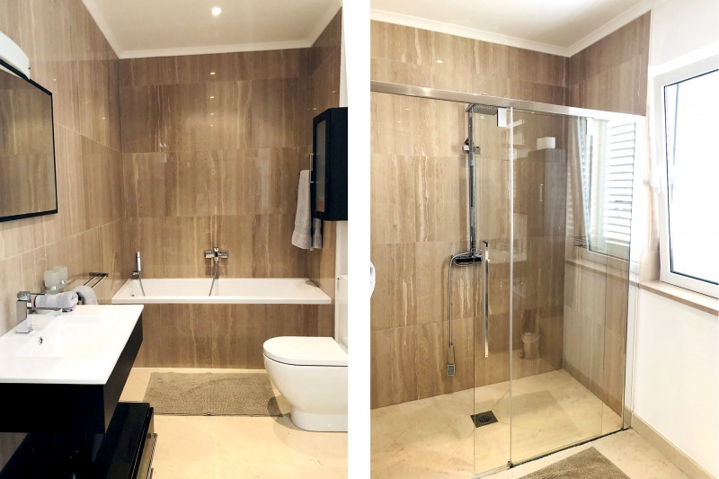 Luxury Villa Cruz-Ensuite bathroom with large walk-in shower and bath tub