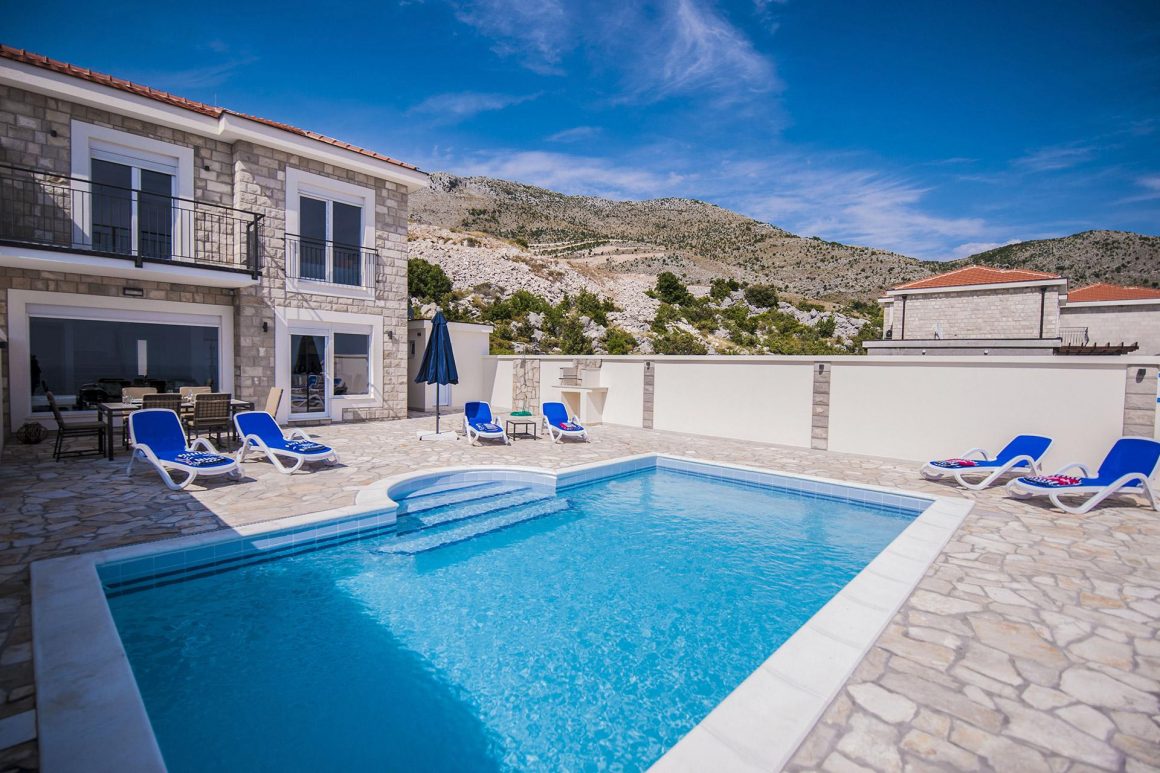 Luxury Villa Layla with private pool, extensive terrace and view to the Dubrovnik Riviera